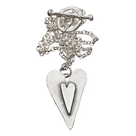 BH4 Hammered heart pendant with black heart