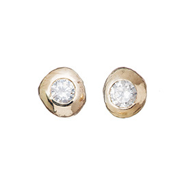 PRE5 Gold nugget diamond earrings